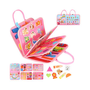 Venta al por mayor de juguete Montessori amigable para viajes, tablero de juego de actividad ocupada de fieltro con fabricante para dibujar - Product Image 1