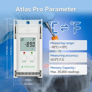 เครื่องบันทึกอุณหภูมิ Atlas <span class=keywords><strong>Pro</strong></span>-IUT สำหรับน้ำแข็งแห้ง แบบ USB สำหรับห้องเย็น ห่วงโซ่ความเย็น และตู้แช่แข็ง - Product Image 5