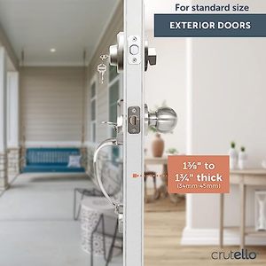Maniglia per Serratura Stile Americano di Alta Qualità, <span class=keywords><strong>in</strong></span> Lega di Zinco con Cilindro <span class=keywords><strong>in</strong></span> Ottone Massiccio, Chiavistello Regolabile, Facile da Installare - Product Image 2