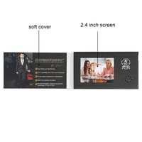 Marketing personnalisé Affichage de 2.4 pouces Nom vidéo noir Brochure LCD numérique d'entreprise Mini carte-cadeau vidéo