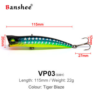 Pike Popper Leurre VP03 Top Water Koder Tackle Réaliste 3D Yeux Chine Qualité Topwater ABS Appât En Plastique à Vendre Basse Leurre <span class=keywords><strong>Prix</strong></span> - Product Image 3