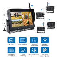 Grabadora de alarma inalámbrica AI BSD de punto ciego AHD Monitor de pantalla dividida cámara de visión trasera impermeable para camión autobús remolque carretilla elevadora RV