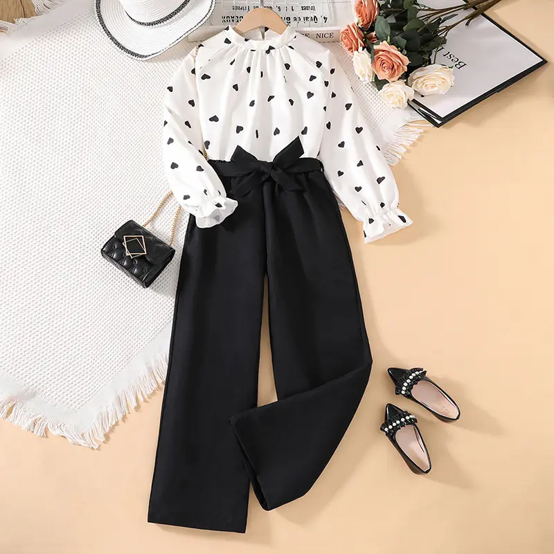 Teen girls clothes spring new children's clothing Girls long sleeve shirt with trousers girls suit