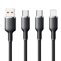 Cable 3 en 1 Tipo C al por Mayor de HUGEEL con USB C Micro, 3 Puertos, Carga Rápida para Teléfono y Tablet, 1.2M 2M