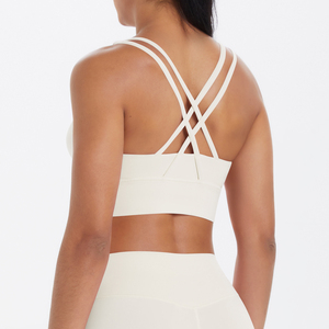 Sujetador deportivo de yoga para <span class=keywords><strong>mujer</strong></span>, de alta calidad, lencería deportiva sexy con tirantes, transpirable, para correr, fitness, color liso - Product Image 6