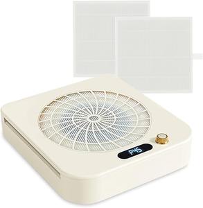 Aspirateur de poussière à ongles à faible bruit 4300 tr/min, ventilateur d'aspiration réglable à 45 vitesses, extracteur de poussière avec filtre réutilisable et écran LED - Product Image 1