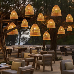 Lumière pendante tissée par bambou imperméable extérieure pour l'éclairage accrochant de décoration de jardin - Product Image 4