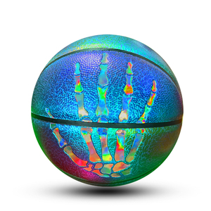 Pallone da <span class=keywords><strong>Basket</strong></span> Personalizzato Adwek No.7, in Pelle PU Laser, Cambio Colore Fluorescente, Camera d'Aria in Gomma Butilica, Durevole per <span class=keywords><strong>Partite</strong></span> - Product Image 2