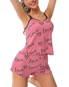 Nieuwe 2025 Damesshort Met Hemdje Melkzijde Pyjama Set Tweedelige Pyjamaset - Product Image 1
