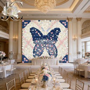 Mur de fleurs artificielles de <span class=keywords><strong>champagne</strong></span> de luxe, toile de fond pour photomaton de mariage, mur de fleurs ivoire, décoration de toile de fond pour lieu de mariage formel - Product Image 1