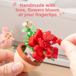 <span class=keywords><strong>Xihuan</strong></span> DIY Bloques de Construcción de Pequeñas Partículas para Armar, Ramo de Girasoles en Maceta, Juguete de Ensamblaje, Regalo de San Valentín al por Mayor para Niñas - Product Image 3