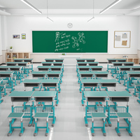 Meubles de classe pour écoles, directement de l'usine, bureau et chaise individuels réglables en hauteur, chaises d'étude pour les étudiants dans la bibliothèque