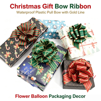 Ruban en plastique sérigraphié imperméable avec ligne dorée pour emballage cadeau de Noël, emballage de fleurs et de ballons