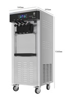 24L/H 9L 2.2kw 220v 118kg Machine à crème glacée molle de bureau trois saveurs automatique pour yaourt lait chocolat crème glacée en poudre nouveau