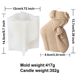 Embrasser vin verre dame Statue faisant 3D carte à jouer roi <span class=keywords><strong>des</strong></span> clubs <span class=keywords><strong>bougie</strong></span> Silicone moule abstrait pique coeurs reine corps moule - Product Image 5