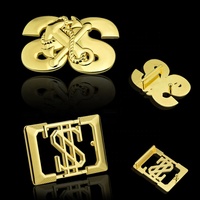 Boucles de ceinture personnalisées de haute qualité en alliage de zinc/laiton/fer sans nickel, design vintage, créez votre propre logo de marque avec des lettres privées