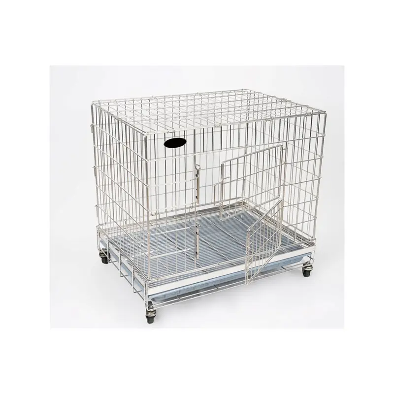 Pro304 Rvs Pet Kooi Pull-Out Bodem Mesh Hondenkrat Kennel Pet Kooi Voor Grote Middelgrote Honden