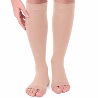 Chaussettes de compression mi-hautes à bout ouvert pour femmes et hommes, pour la circulation, les varices et la récupération