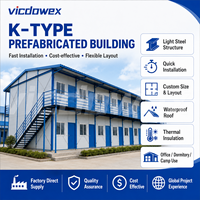 VICDOWEX Panneaux sandwich en acier préfabriqués modulaires contemporains de type K, épaissis, pour bureau de chantier et dortoir de travailleurs