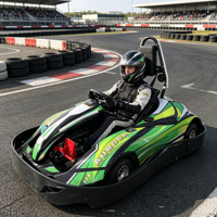Go Kart Eléctrico para Adultos, 60 KM/H, Kart de Carreras de un Solo Asiento con Sistema de Conducción Ajustable