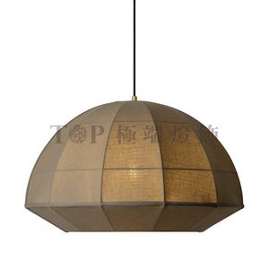 Lampe suspendue de style Wabi Sabi, dôme rond en tissu, E27 LED, décoration pour la maison, restaurant, bar, salon de thé, bureau - Product Image 1