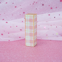 EN STOCK SANS QUANTITÉ MINIMALE DE COMMANDE Tube à rouge à lèvres imprimé en 3D en ABS, design gaufré, esthétique vintage, fermeture magnétique 3D avec motif tartan