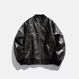 <span class=keywords><strong>Giacca</strong></span> in <span class=keywords><strong>Pelle</strong></span> Unisex Stile Americano Retrò Vintage, <span class=keywords><strong>Oversize</strong></span>, per Motociclisti, Invernale di Alta Qualità - Product Image 2