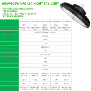ガレージ倉庫照明IP65 100W 150W 200W 300W LED ufo駐車場用ハイベイライトスーパーマーケット - Product Image 5