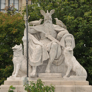 Escultura de mármol blanco tallada a mano de tamaño natural de Apolo y las Músicas, mitología griega, estatua de fuente para jardín exterior. - Product Image 4