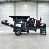 Concasseur mobile à mâchoires/marteaux sur roues, machine de fabrication de sable, concasseur de pierres portable pour la construction, galets de rivière, calcaire