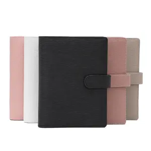 Hongbo Best Selling A5 Saffiano Leather Binder Agenda Cover Planner Available for 100 Envelope Savings Challenge Binder