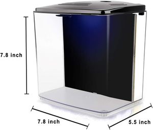 1.2 gallon Betta Aquarium <span class=keywords><strong>Starter</strong></span> Bộ dụng cụ vuông Fish Tank với LED ánh sáng và Bộ lọc bơm Mini Fish Tanks và hồ cá - Product Image 2