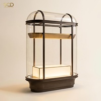 Vitrine de pâtisserie rétro en verre incurvé, écologique et durable, à 3 niveaux, avec éclairage LED chaud, pour comptoir de boulangerie, présentoir à macarons et biscuits