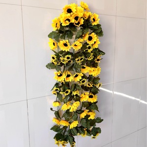 Vignes artificielles de tournesol Old Farmer, 2 pièces, fleurs en soie plastique pour décoration de mariage, maison, printemps, accessoires de photographie extérieure - Product Image 3
