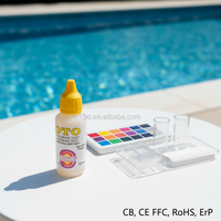 Kit de Prueba para Piscina, Kit Básico de Prueba de PH y Cloro de 15 ml para Piscinas, Reactivo de Prueba de Calidad del Agua OTO para Medir el Cloro Residual