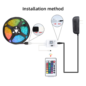 BT Music IP65 Kit flexible Color impermeable RGB App Juego de cintas de iluminación 2835 RGB Tira de LED - Product Image 6