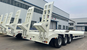 รถกึ่งพ่วงพื้นเรียบต่ำ รับน้ำหนักได้ 60 ตัน จัดจำหน่ายโดยโรงงานจีนสำหรับเครื่องจักรและอุปกรณ์ขนส่ง - Product Image 2