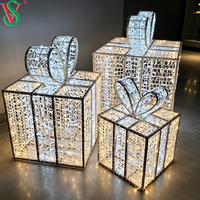 Boîte cadeau géante 3D, décoration de Noël, utilisation en extérieur, IP65, motif lumineux LED personnalisé pour aménagement paysager
