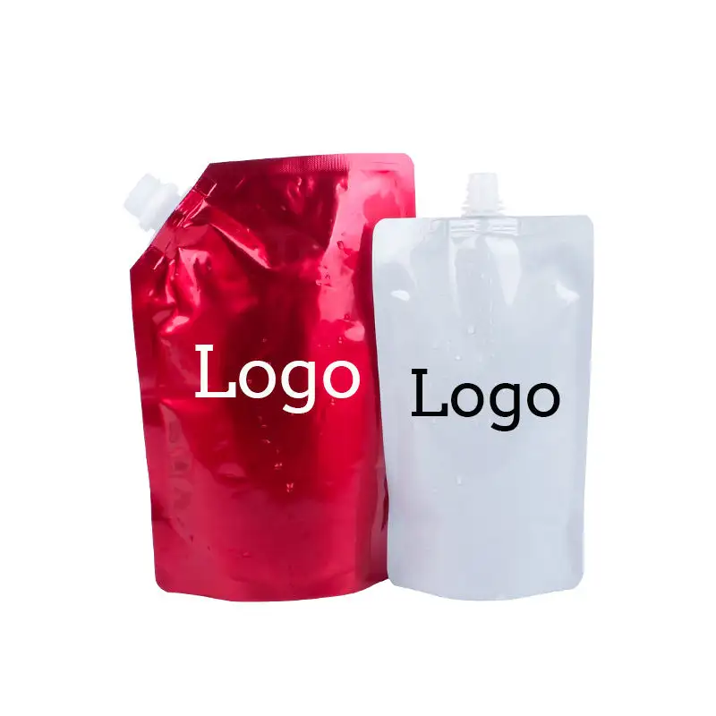 Bolsa de pico de comida reutilizable personalizada, bolsa para champú, embalaje, bebida, vino, bolsas con pico, bolsa de líquido de embalaje