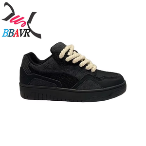 Zapatillas Deportivas Unisex con Aumento de Altura, Parte Superior de PU Artificial Transpirable, Color Negro Puro, Suela Gruesa de Goma - Product Image 5