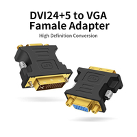 Adaptateur DVI mâle vers VGA femelle plaqué or Veggieg, convertisseur DVI24+5/DVI-I 1080P pour ordinateur portable, moniteur, projecteur