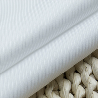 Tissu pour chemise d'affaires en coton longues fibres 100% 80/2, jacquard sergé respirant et léger, traité à l'ammoniaque liquide, facile d'entretien, en stock