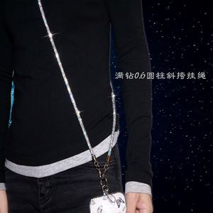 สายคล้องโทรศัพท์มือถือแบบคาดลำตัวประดับเพชรเต็มรูปแบบสายคล้องคอยาวป้องกันการสูญหายสีสันสดใสอุปกรณ์เสริมสำหรับโทรศัพท์มือถือ - Product Image 6