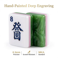 Jeu de Mahjong Américain en Marbre de Jade, Acrylique et Bois, 160 Tuiles, Lamination 4 Couches, Norme NMJL, Portable, Logo Personnalisé, Prêt à Expédier, OEM