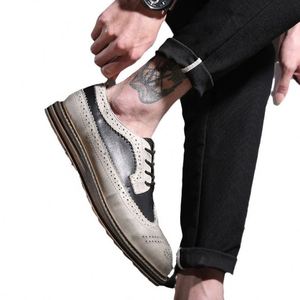 High-end Genuine Leather Men's <b>Shoes</b> Pure Cowhide Upper <b>Height</b> <b>Increasing</b> Anti-slip Breathable Waterproof Casual Soft Sole <b>Shoes</b> - Product Image 5