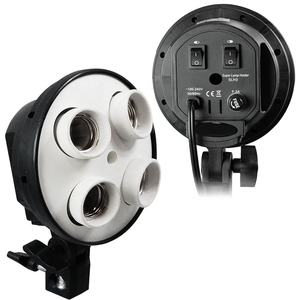 Focus 4 <span class=keywords><strong>en</strong></span> 1 E27 4 Socket <span class=keywords><strong>Photo</strong></span> Bulb Adapter Convertit 1 Socket <span class=keywords><strong>en</strong></span> 4 pour les ampoules Flourscent à douille standard avec softbox - Product Image 2