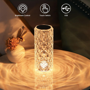 Wholesale Cordless Crystal Rose Led <b>Desk</b> Lights for Bar Lampka Nocna Touch Sensor Battery Restaurants Rechargeable Table Lamp - Product Image 3