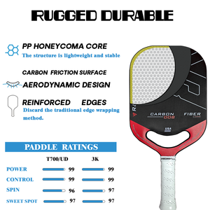 VIGORBALL USAPA aprobado T700 fibra <span class=keywords><strong>de</strong></span> carbono Pickleball Paddle rosa púrpura alta calidad garganta abierta diseño sin bordes PP panal - Product Image 3