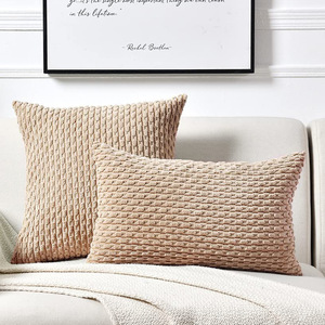 Fabricante al por mayor de alta calidad suave sofá cojín Color sólido <span class=keywords><strong>PANA</strong></span> rayas decoración del hogar <span class=keywords><strong>funda</strong></span> de almohada - Product Image 1