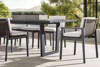 MESA Ensemble de salle à manger moderne de luxe pour extérieur, résistant aux intempéries, pour patio, jardin, hôtel, plage, fauteuil de salle à manger en aluminium thermolaqué fait main